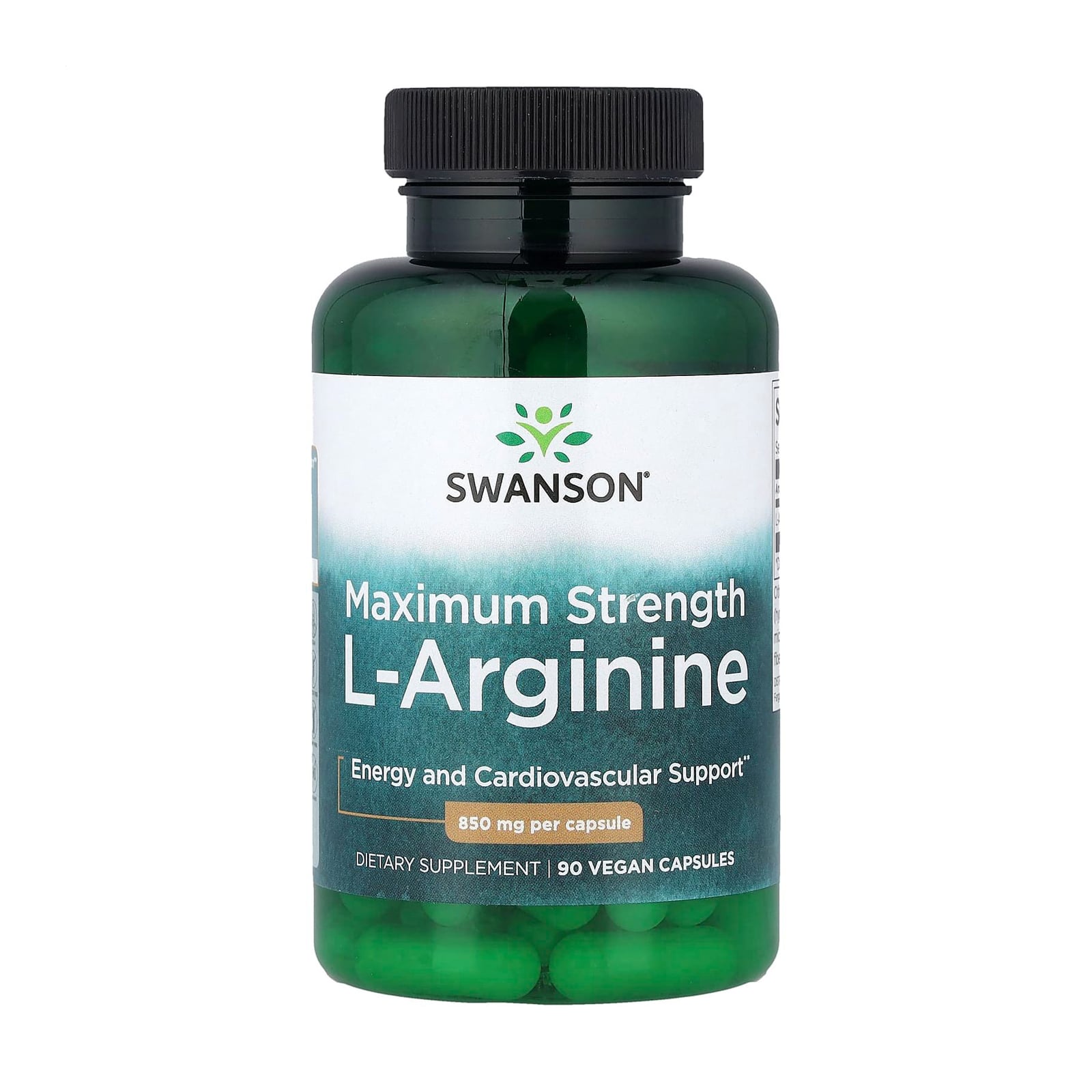 L-аргінін Swanson L-Arginine Maximum Strenght 850 мг, 90 капсул